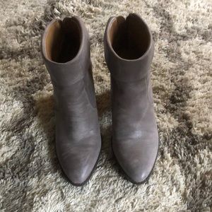 Lucky brand gray leather ankle booties